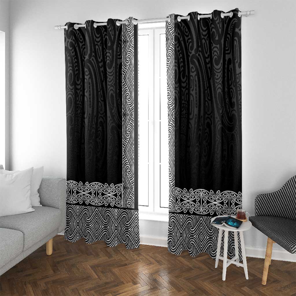 New Zealand Maori Kowhaiwhai Window Curtain Pango Maui and Mangopare