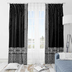 New Zealand Maori Kowhaiwhai Window Curtain Pango Maui and Mangopare