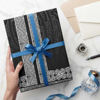 New Zealand Maori Kowhaiwhai Wrapping Paper Pango Maui and Mangopare - Aussie Hoodie