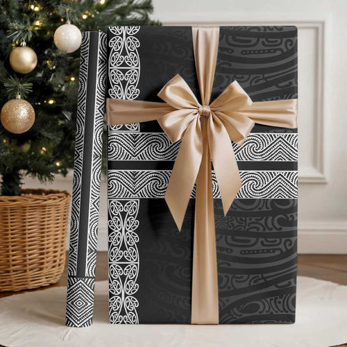 New Zealand Maori Kowhaiwhai Wrapping Paper Pango Maui and Mangopare - Aussie Hoodie