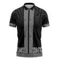 New Zealand Maori Kowhaiwhai Zipper Polo Shirt Pango Maui and Mangopare - Aussie Hoodie