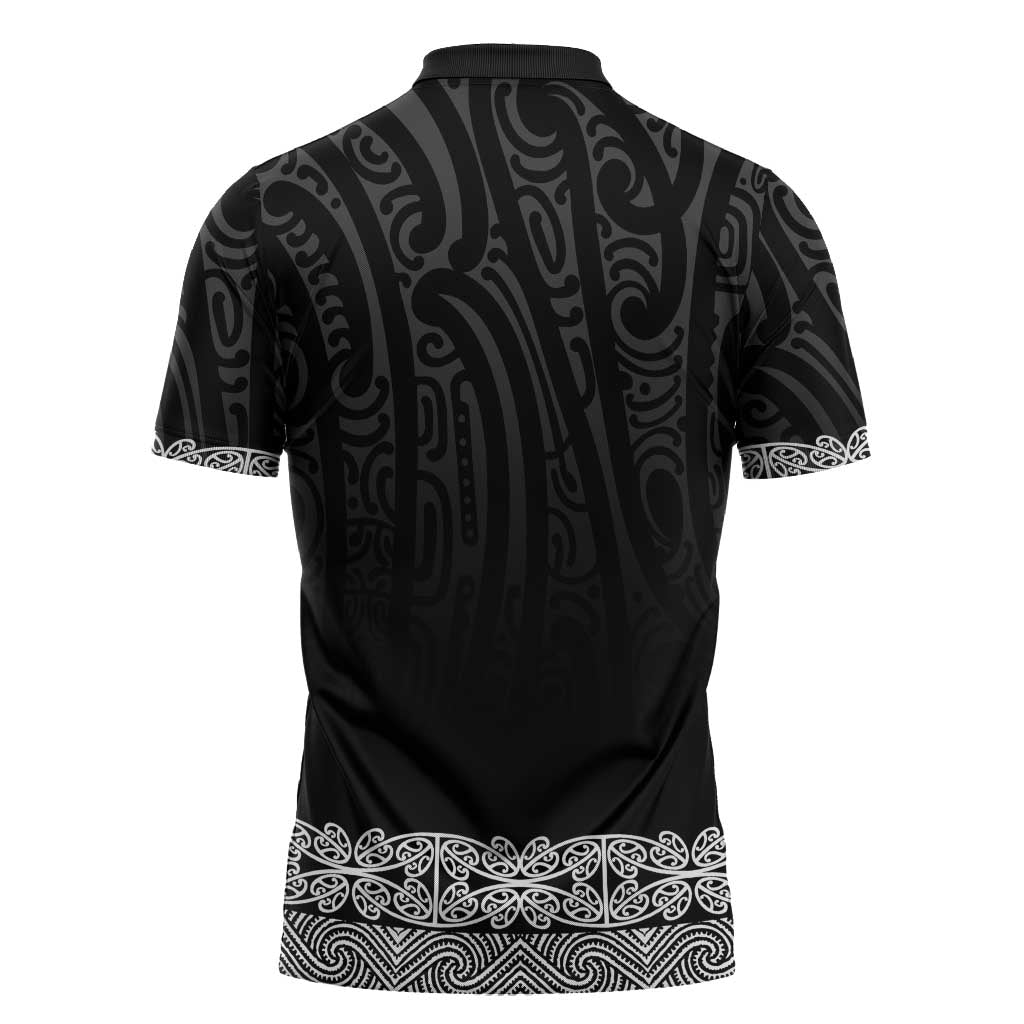 New Zealand Maori Kowhaiwhai Zipper Polo Shirt Pango Maui and Mangopare - Aussie Hoodie