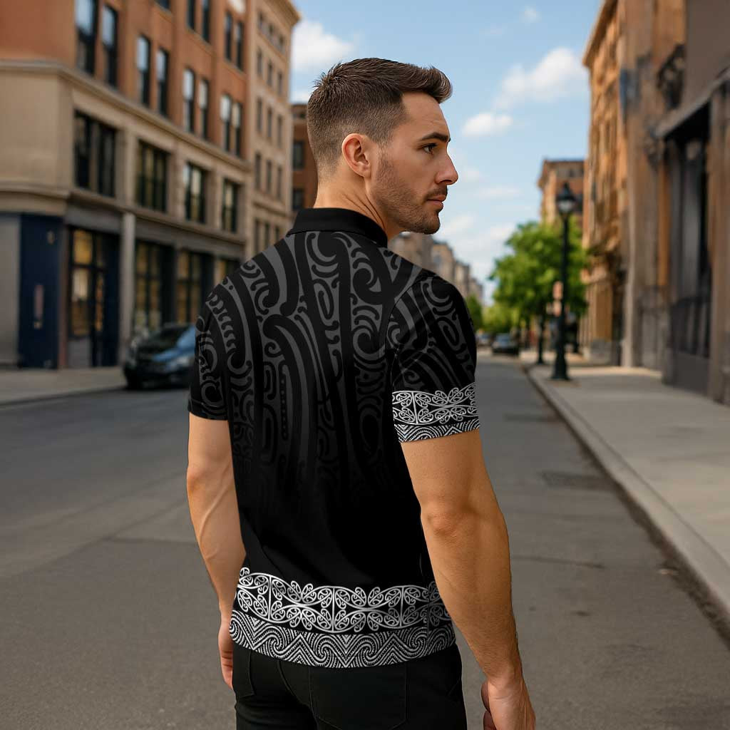 New Zealand Maori Kowhaiwhai Zipper Polo Shirt Pango Maui and Mangopare - Aussie Hoodie
