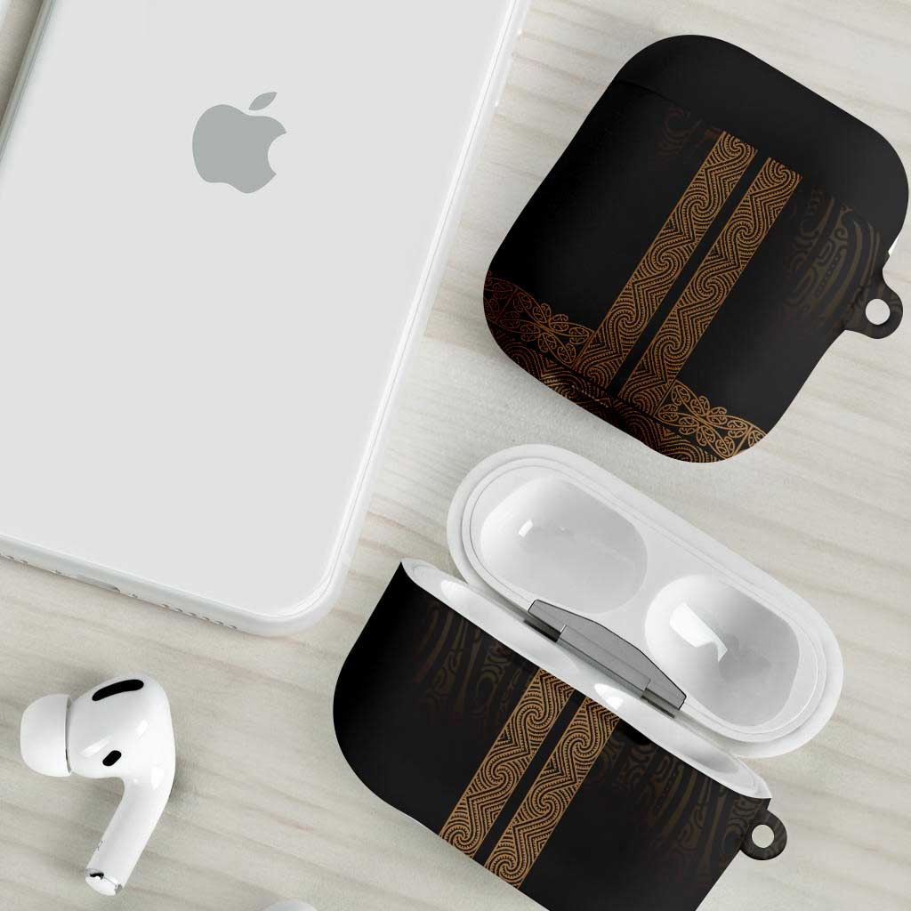 New Zealand Maori Kowhaiwhai AirPods Case Parauri Maui and Mangopare - Aussie Hoodie