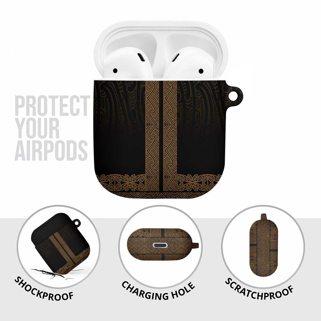 New Zealand Maori Kowhaiwhai AirPods Case Parauri Maui and Mangopare - Aussie Hoodie