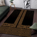 New Zealand Maori Kowhaiwhai Area Rug Parauri Maui and Mangopare
