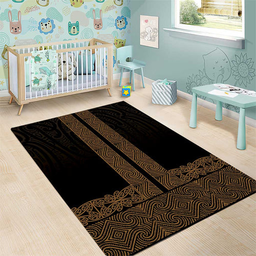 New Zealand Maori Kowhaiwhai Area Rug Parauri Maui and Mangopare
