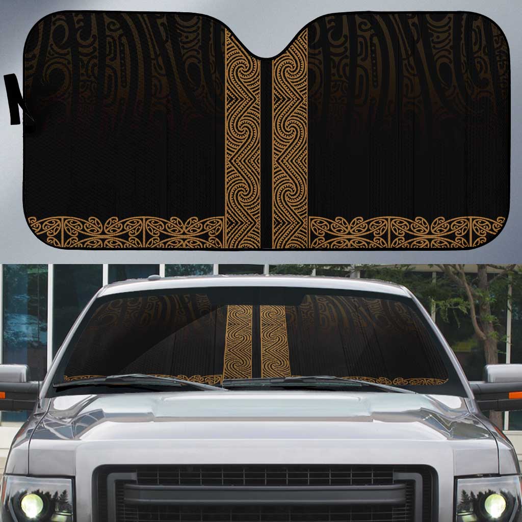 New Zealand Maori Kowhaiwhai Auto Sun Shade Parauri Maui and Mangopare - Aussie Hoodie