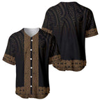 New Zealand Maori Kowhaiwhai Baseball Jersey Parauri Maui and Mangopare
