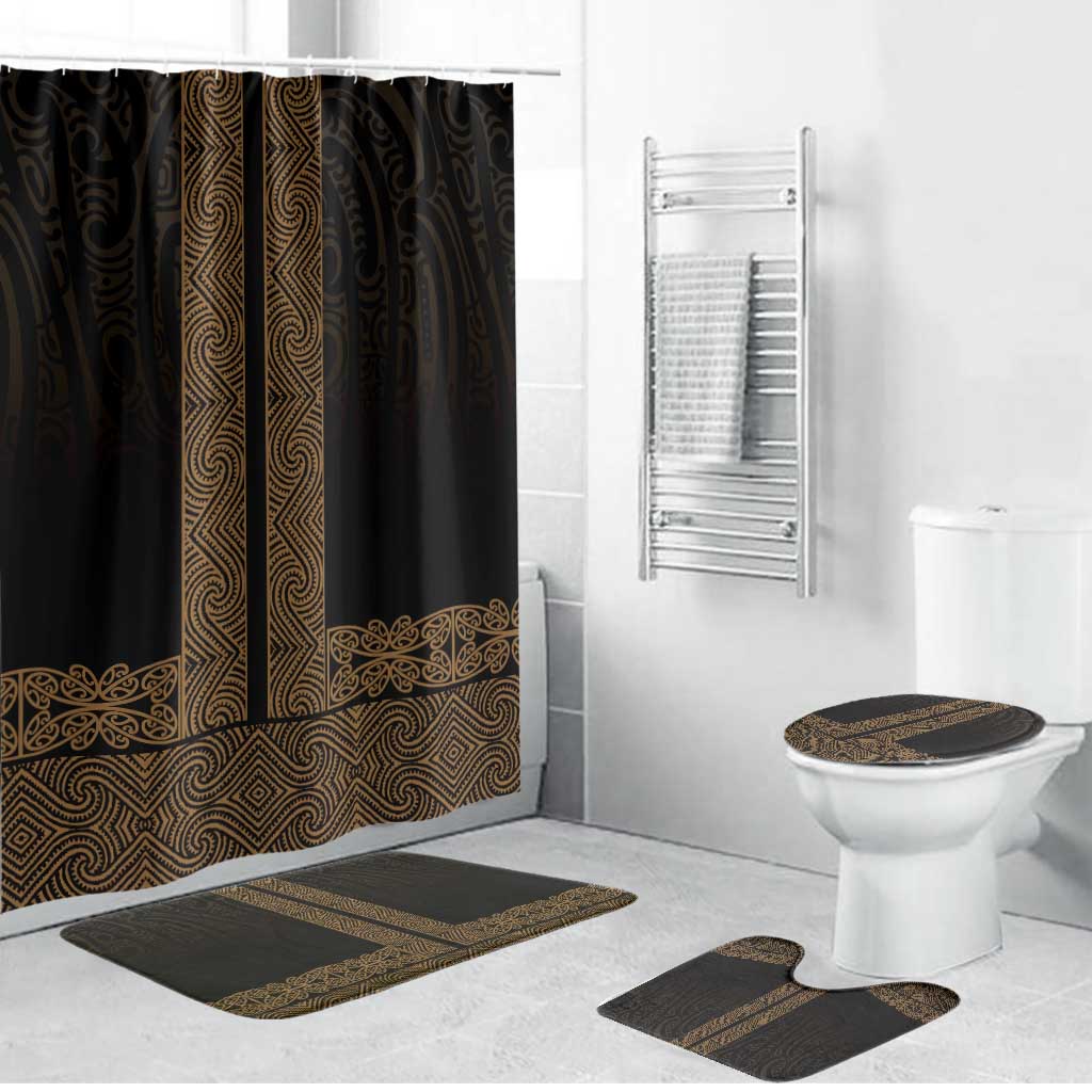New Zealand Maori Kowhaiwhai Bathroom Set Parauri Maui and Mangopare - Aussie Hoodie