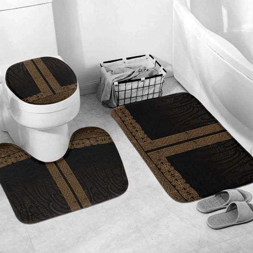 New Zealand Maori Kowhaiwhai Bathroom Set Parauri Maui and Mangopare - Aussie Hoodie