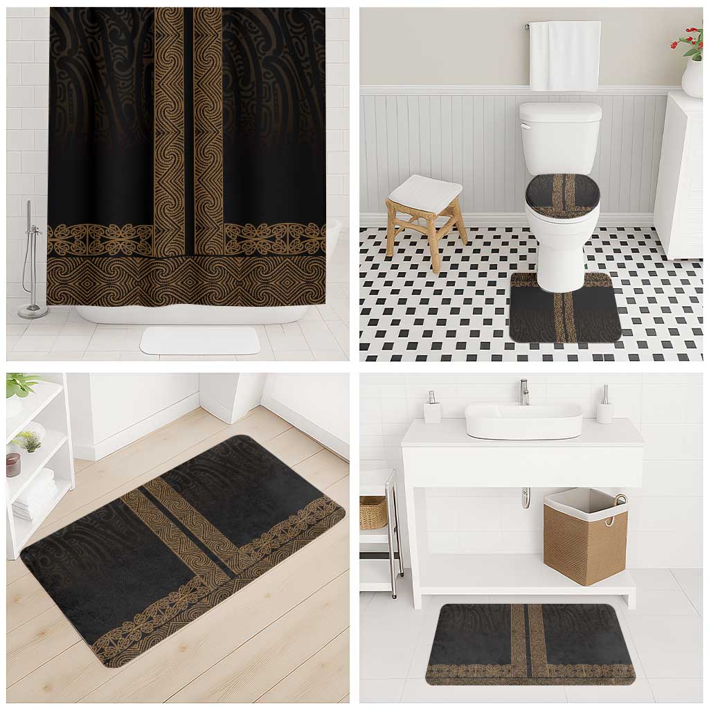 New Zealand Maori Kowhaiwhai Bathroom Set Parauri Maui and Mangopare - Aussie Hoodie
