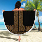 New Zealand Maori Kowhaiwhai Beach Blanket Parauri Maui and Mangopare