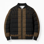 New Zealand Maori Kowhaiwhai Bomber Puffer Jacket Parauri Maui and Mangopare - Aussie Hoodie