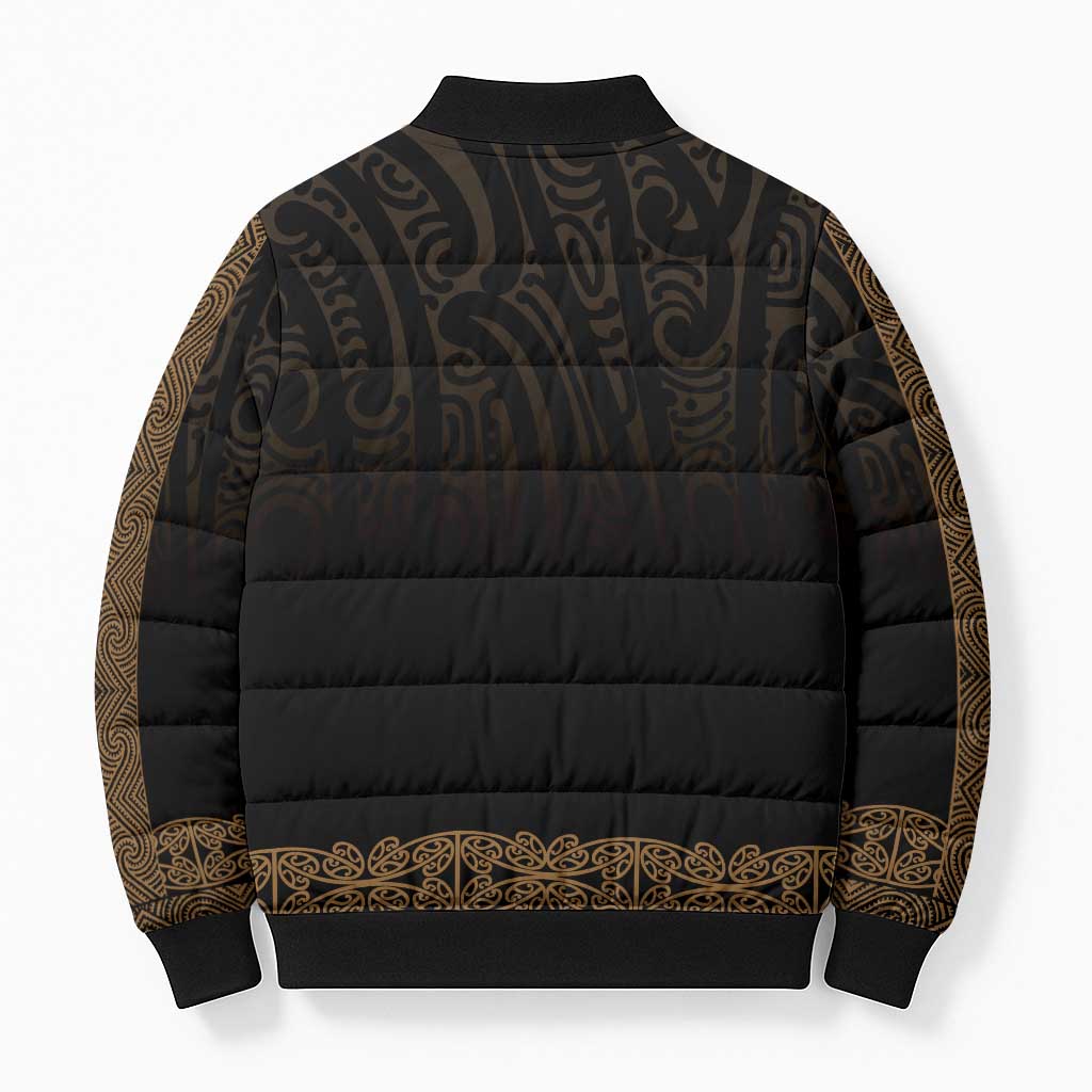 New Zealand Maori Kowhaiwhai Bomber Puffer Jacket Parauri Maui and Mangopare - Aussie Hoodie