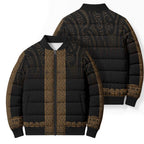 New Zealand Maori Kowhaiwhai Bomber Puffer Jacket Parauri Maui and Mangopare - Aussie Hoodie