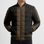New Zealand Maori Kowhaiwhai Bomber Puffer Jacket Parauri Maui and Mangopare - Aussie Hoodie