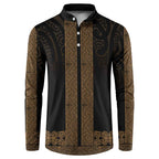 New Zealand Maori Kowhaiwhai Button Sweatshirt Parauri Maui and Mangopare