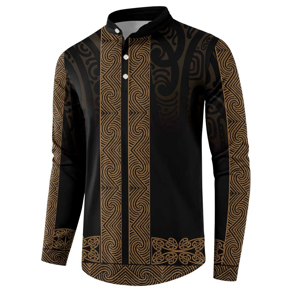 New Zealand Maori Kowhaiwhai Button Sweatshirt Parauri Maui and Mangopare