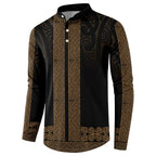 New Zealand Maori Kowhaiwhai Button Sweatshirt Parauri Maui and Mangopare