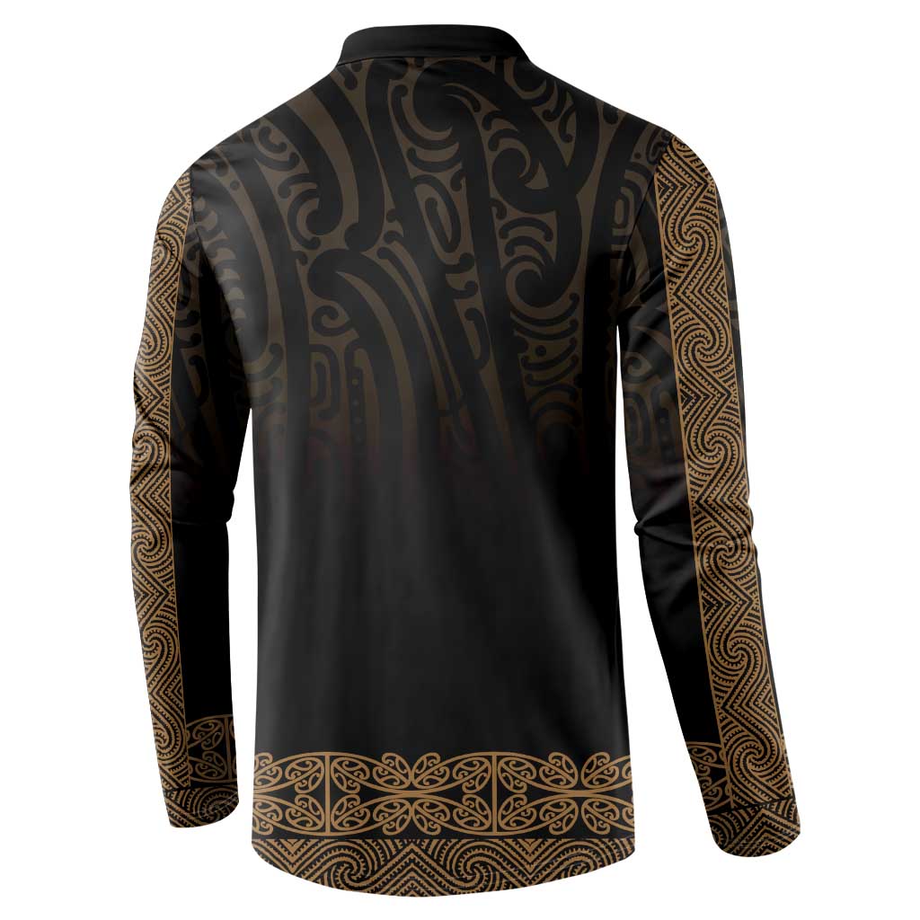 New Zealand Maori Kowhaiwhai Button Sweatshirt Parauri Maui and Mangopare