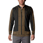 New Zealand Maori Kowhaiwhai Button Sweatshirt Parauri Maui and Mangopare
