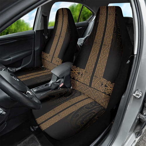 New Zealand Maori Kowhaiwhai Car Seat Cover Parauri Maui and Mangopare