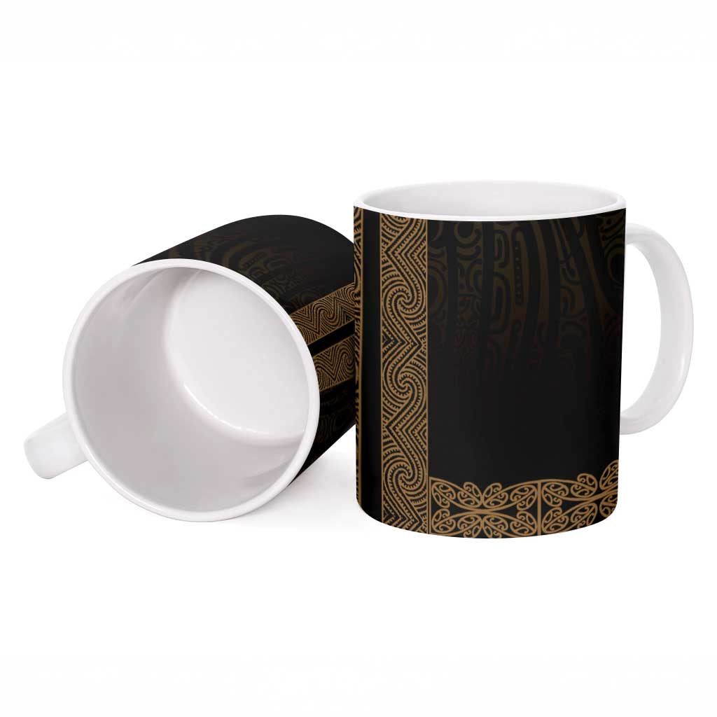 New Zealand Maori Kowhaiwhai Ceramic Mug Parauri Maui and Mangopare - Aussie Hoodie