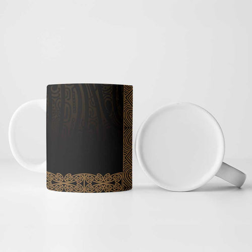 New Zealand Maori Kowhaiwhai Ceramic Mug Parauri Maui and Mangopare - Aussie Hoodie