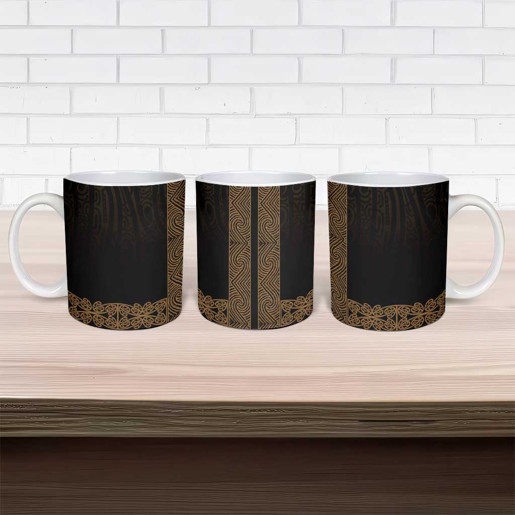 New Zealand Maori Kowhaiwhai Ceramic Mug Parauri Maui and Mangopare - Aussie Hoodie