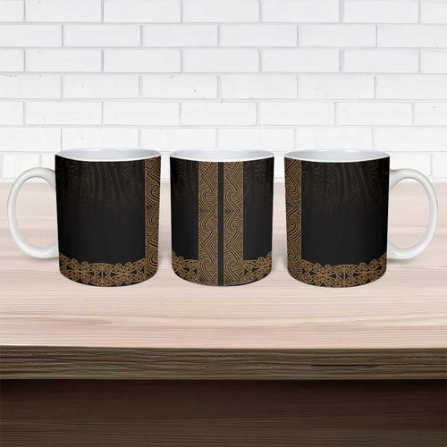 New Zealand Maori Kowhaiwhai Ceramic Mug Parauri Maui and Mangopare - Aussie Hoodie