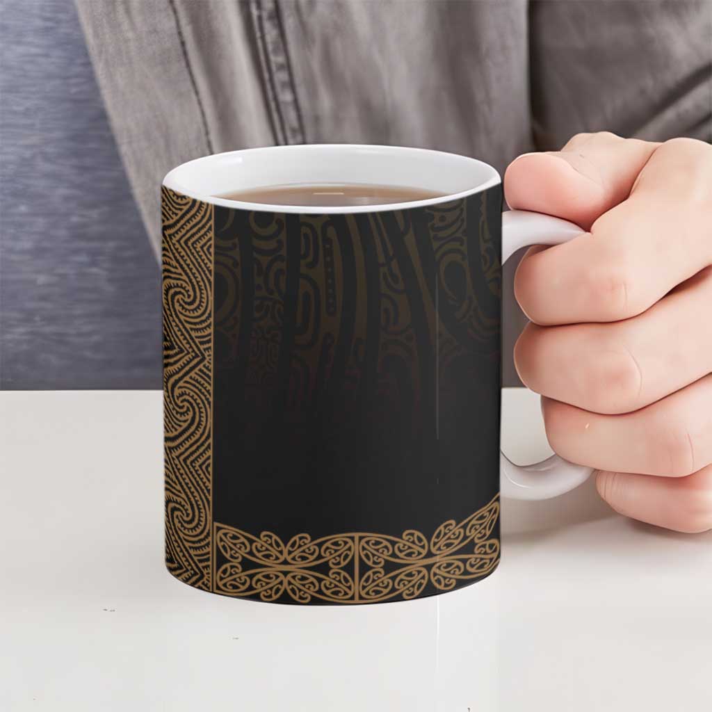New Zealand Maori Kowhaiwhai Ceramic Mug Parauri Maui and Mangopare - Aussie Hoodie
