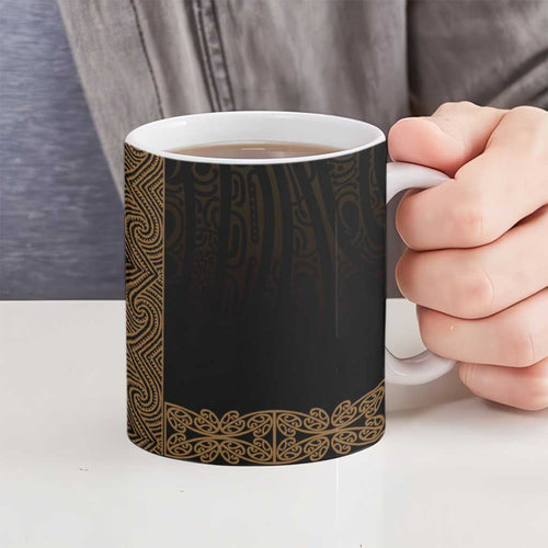 New Zealand Maori Kowhaiwhai Ceramic Mug Parauri Maui and Mangopare - Aussie Hoodie