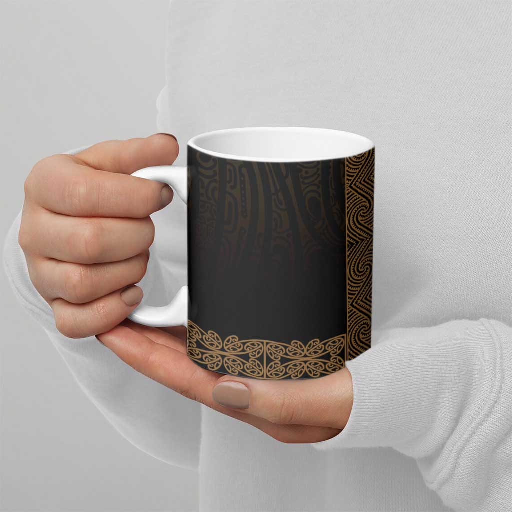 New Zealand Maori Kowhaiwhai Ceramic Mug Parauri Maui and Mangopare - Aussie Hoodie