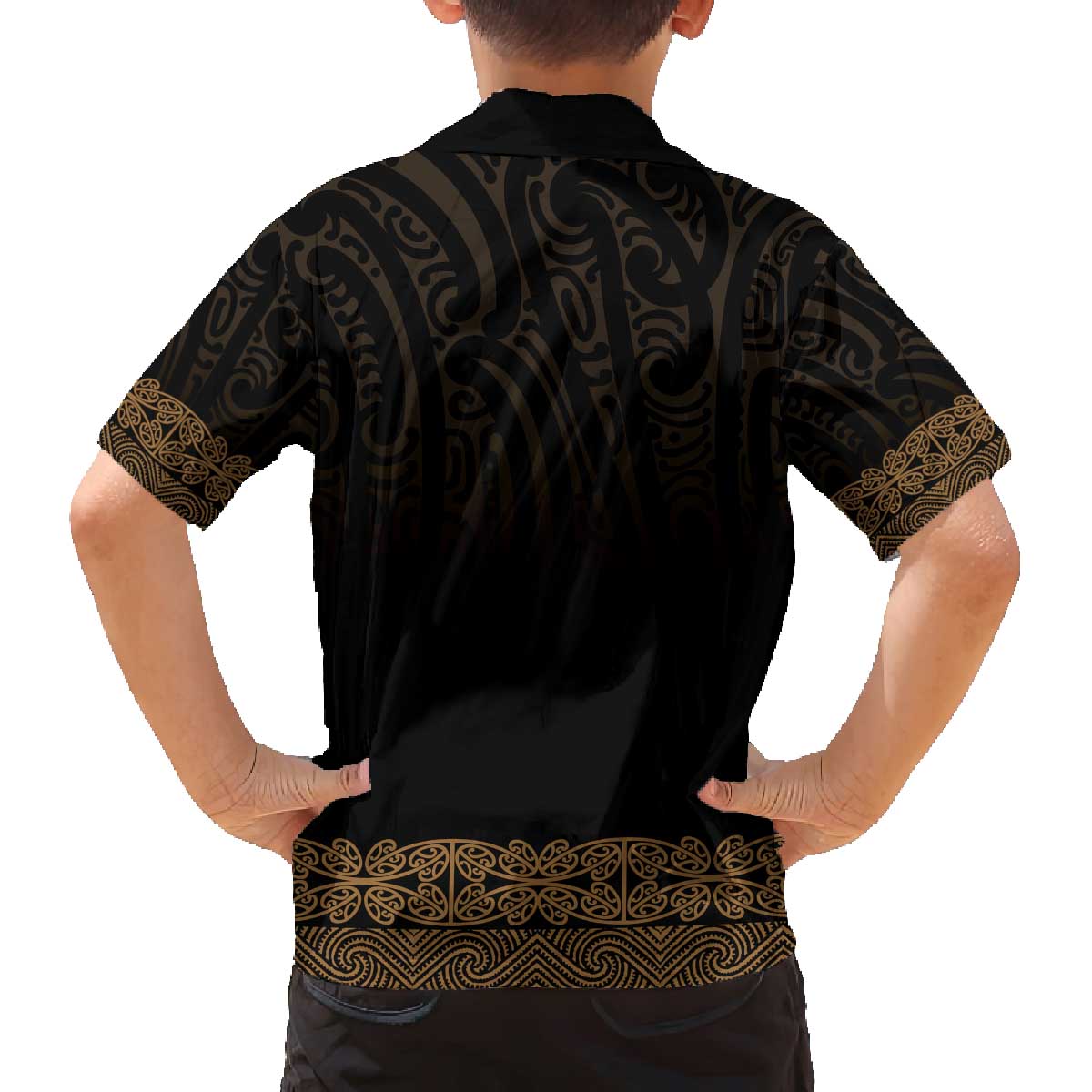 New Zealand Maori Kowhaiwhai Family Matching Off The Shoulder Long Sleeve Dress and Hawaiian Shirt Parauri Maui and Mangopare