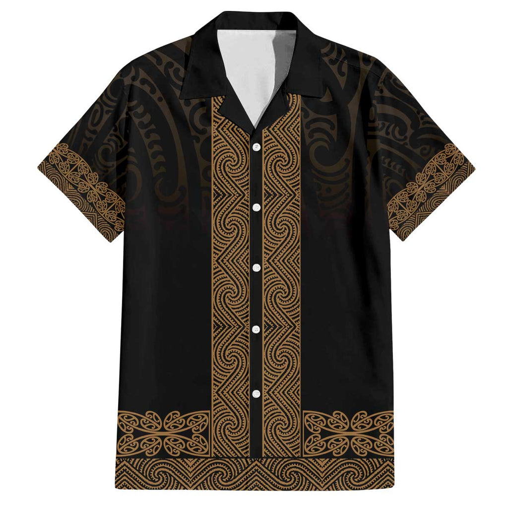 New Zealand Maori Kowhaiwhai Family Matching Off The Shoulder Long Sleeve Dress and Hawaiian Shirt Parauri Maui and Mangopare