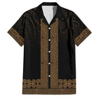 New Zealand Maori Kowhaiwhai Family Matching Off The Shoulder Long Sleeve Dress and Hawaiian Shirt Parauri Maui and Mangopare