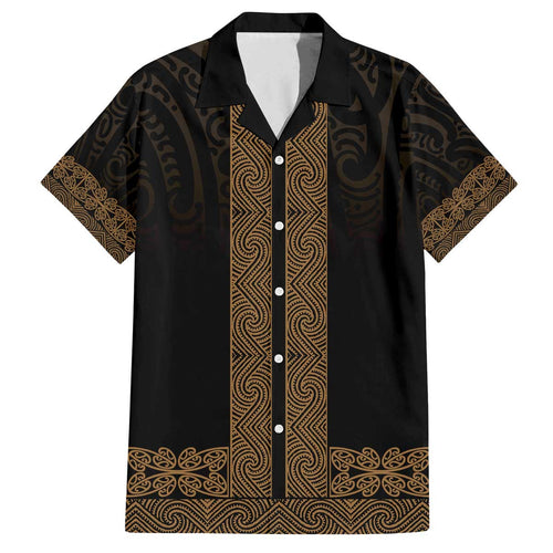 New Zealand Maori Kowhaiwhai Family Matching Off The Shoulder Long Sleeve Dress and Hawaiian Shirt Parauri Maui and Mangopare