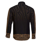 New Zealand Maori Kowhaiwhai Family Matching Off Shoulder Maxi Dress and Hawaiian Shirt Parauri Maui and Mangopare