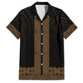 New Zealand Maori Kowhaiwhai Family Matching Short Sleeve Bodycon Dress and Hawaiian Shirt Parauri Maui and Mangopare