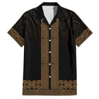 New Zealand Maori Kowhaiwhai Family Matching Short Sleeve Bodycon Dress and Hawaiian Shirt Parauri Maui and Mangopare