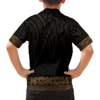 New Zealand Maori Kowhaiwhai Family Matching Summer Maxi Dress and Hawaiian Shirt Parauri Maui and Mangopare