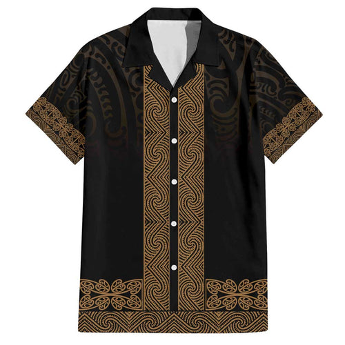 New Zealand Maori Kowhaiwhai Family Matching Tank Maxi Dress and Hawaiian Shirt Parauri Maui and Mangopare
