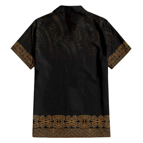 New Zealand Maori Kowhaiwhai Family Matching Tank Maxi Dress and Hawaiian Shirt Parauri Maui and Mangopare