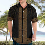 New Zealand Maori Kowhaiwhai Hawaiian Shirt Parauri Maui and Mangopare