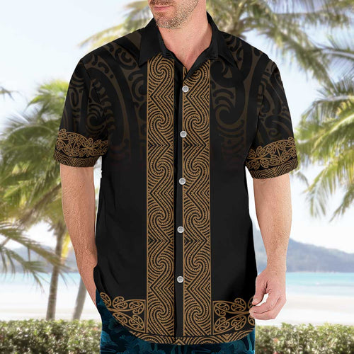 New Zealand Maori Kowhaiwhai Hawaiian Shirt Parauri Maui and Mangopare