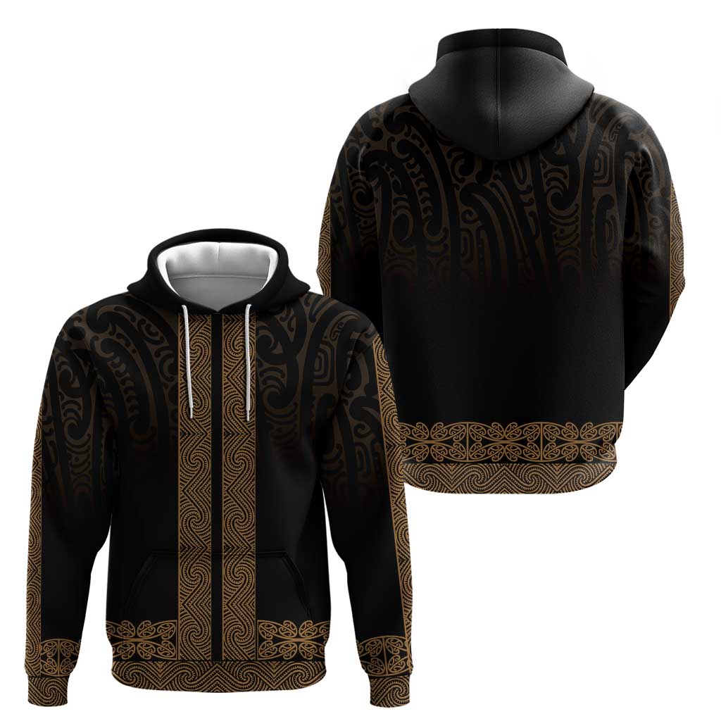 New Zealand Maori Kowhaiwhai Hoodie Parauri Maui and Mangopare
