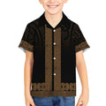 New Zealand Maori Kowhaiwhai Kid Hawaiian Shirt Parauri Maui and Mangopare