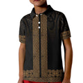 New Zealand Maori Kowhaiwhai Kid Polo Shirt Parauri Maui and Mangopare