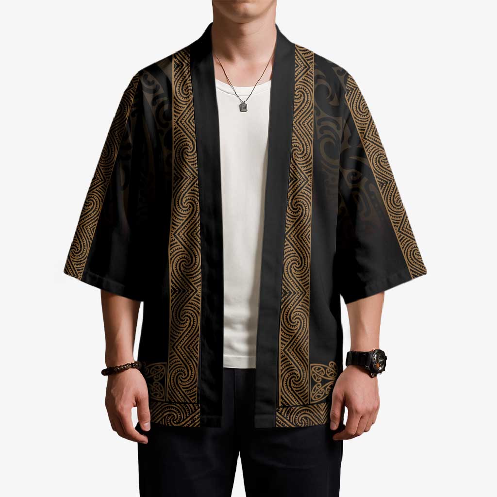 New Zealand Maori Kowhaiwhai Kimono Parauri Maui and Mangopare - Aussie Hoodie